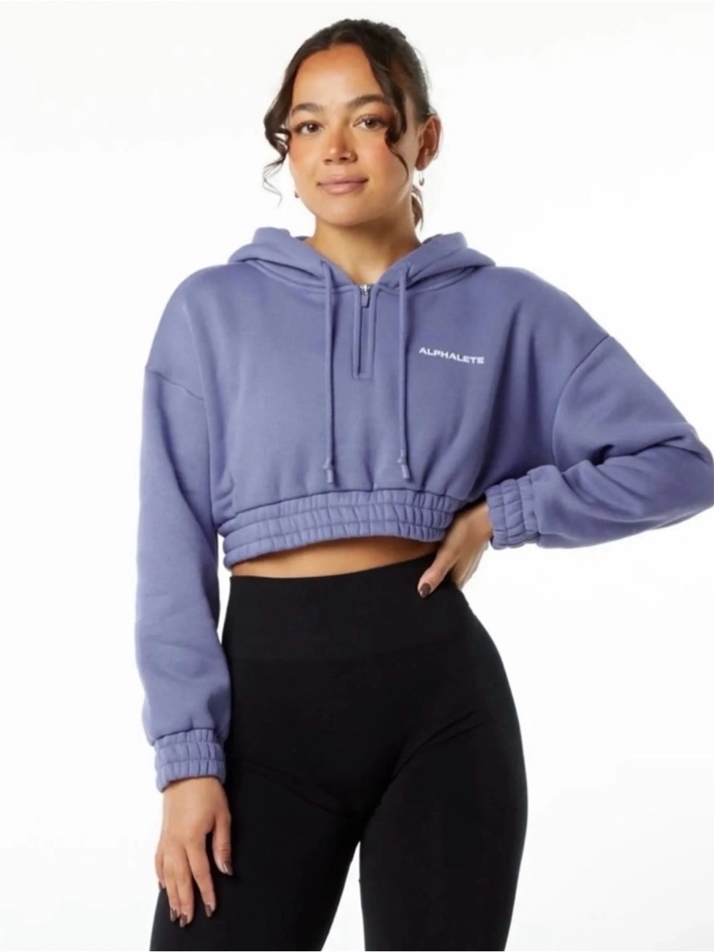 Alphalete Cropped Hoodie in Lavender